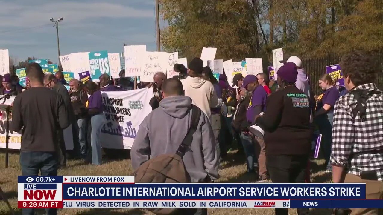 Charlotte International Airport workers strike