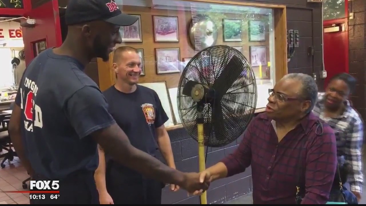 DC woman thanks fireman who saved her in SE senior apartment fire