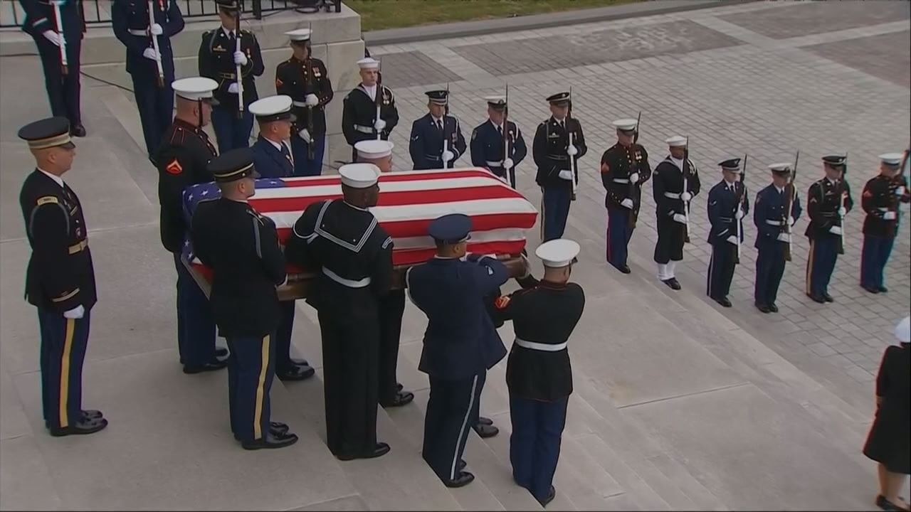VIDEO: Casket of the late former President George H.W. Bush departs U.S. Capitol