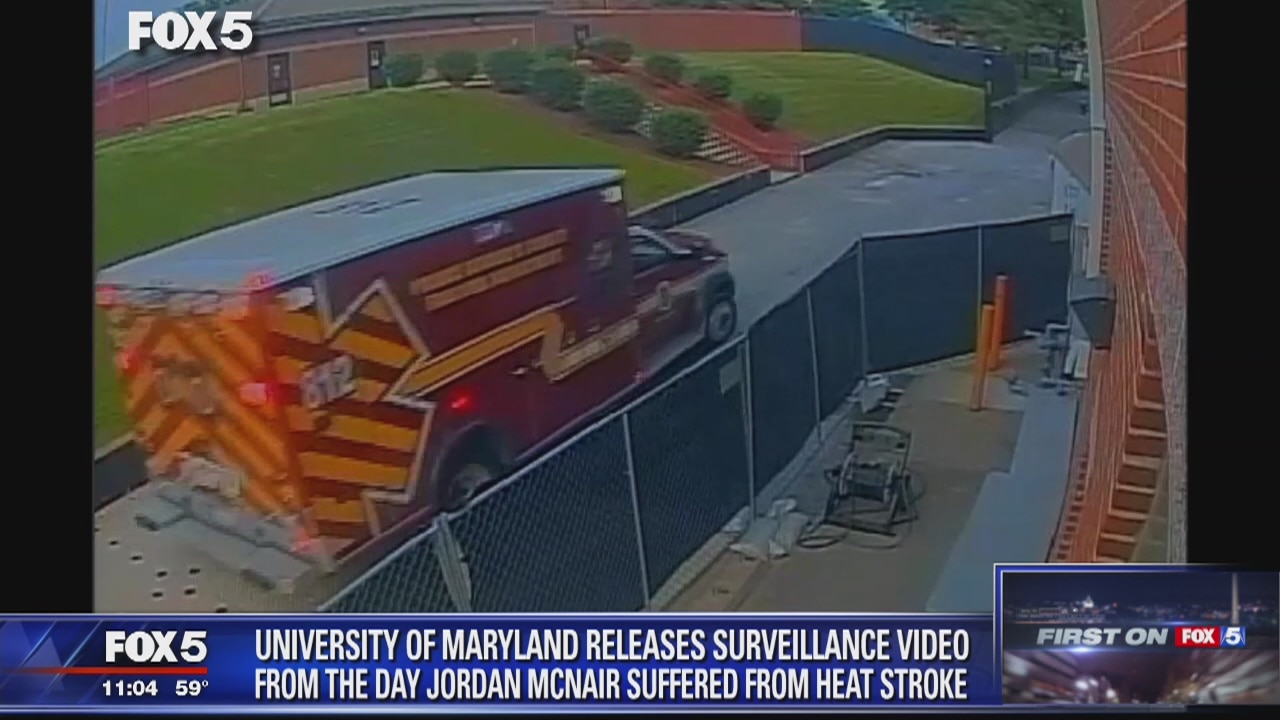 University of Maryland releases surveillance video from day Jordan McNair suffered heat stroke