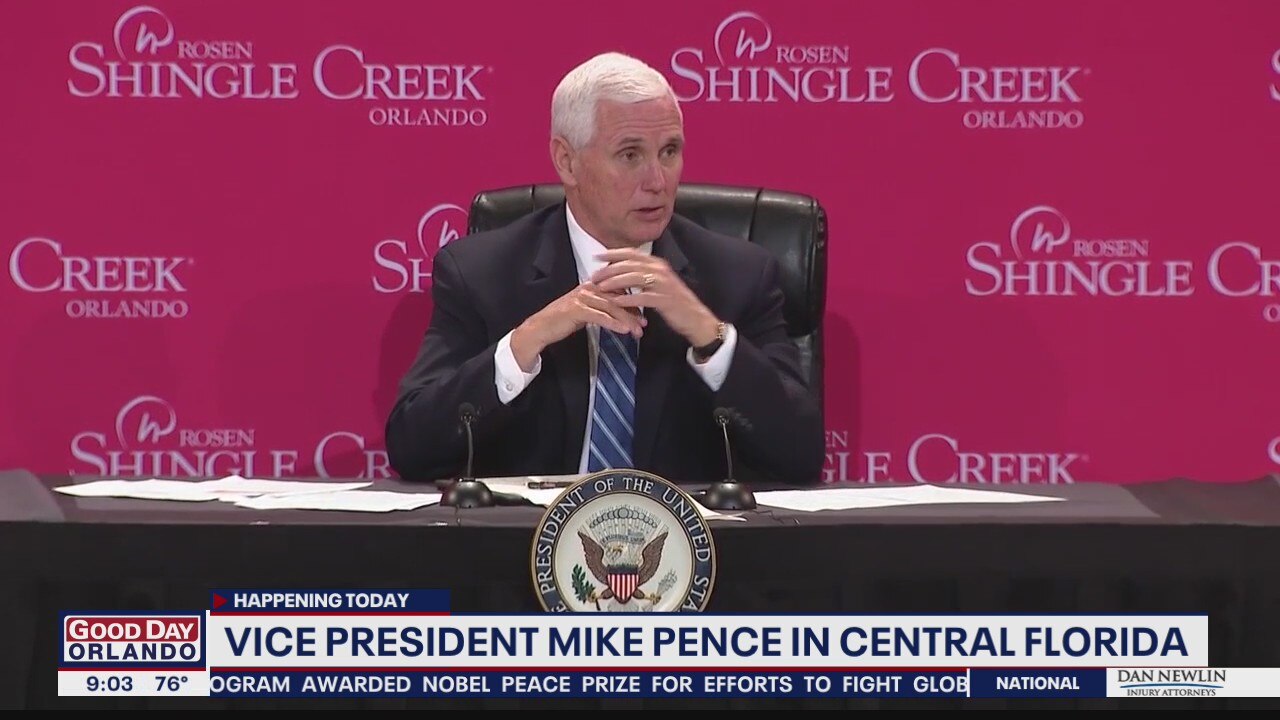 Awaiting VP Pence's arrival for Central Florida rallies