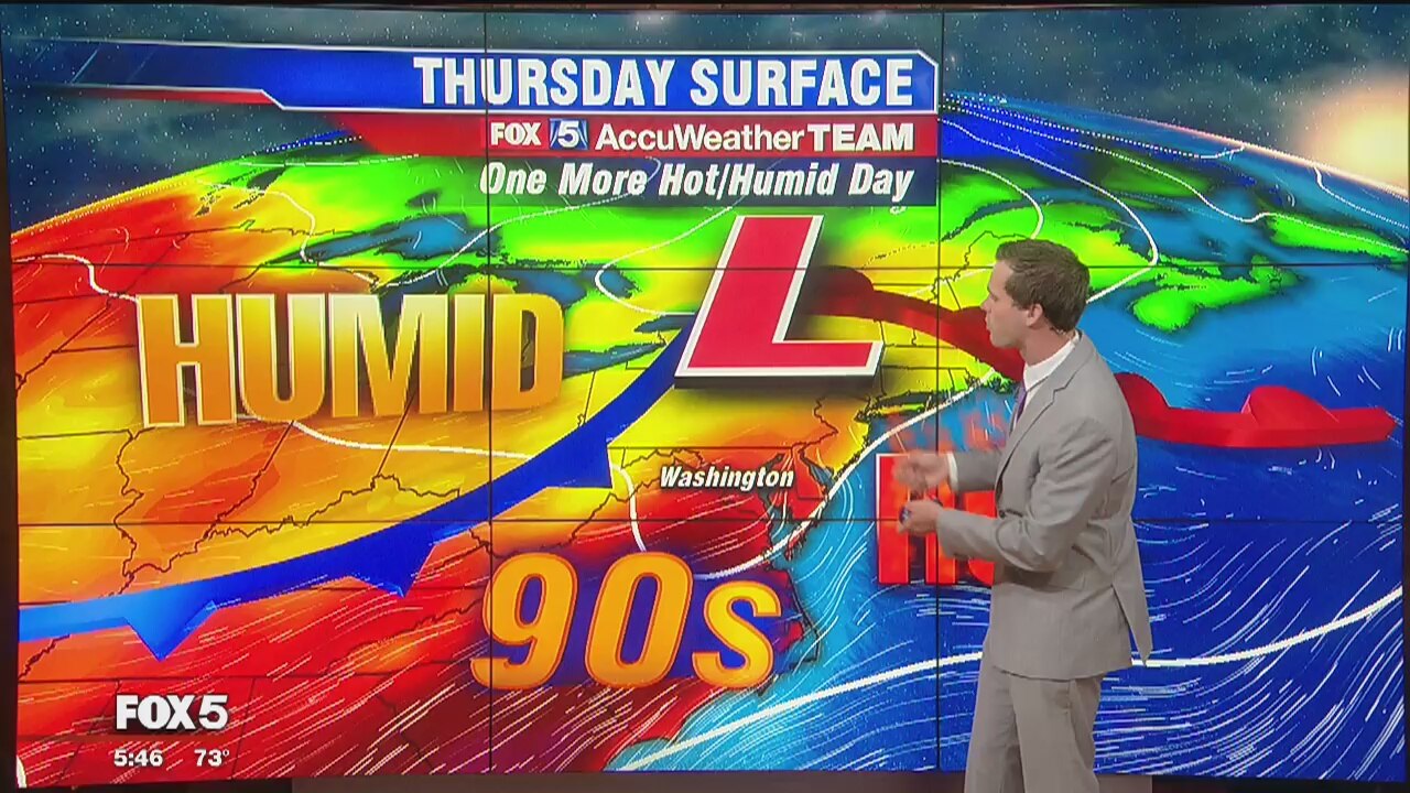 Hot and humid Thursday with chance for afternoon, evening thunderstorms