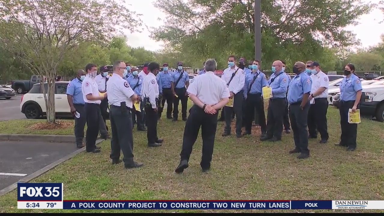 Orange County firefighters go door-to-door with vaccines