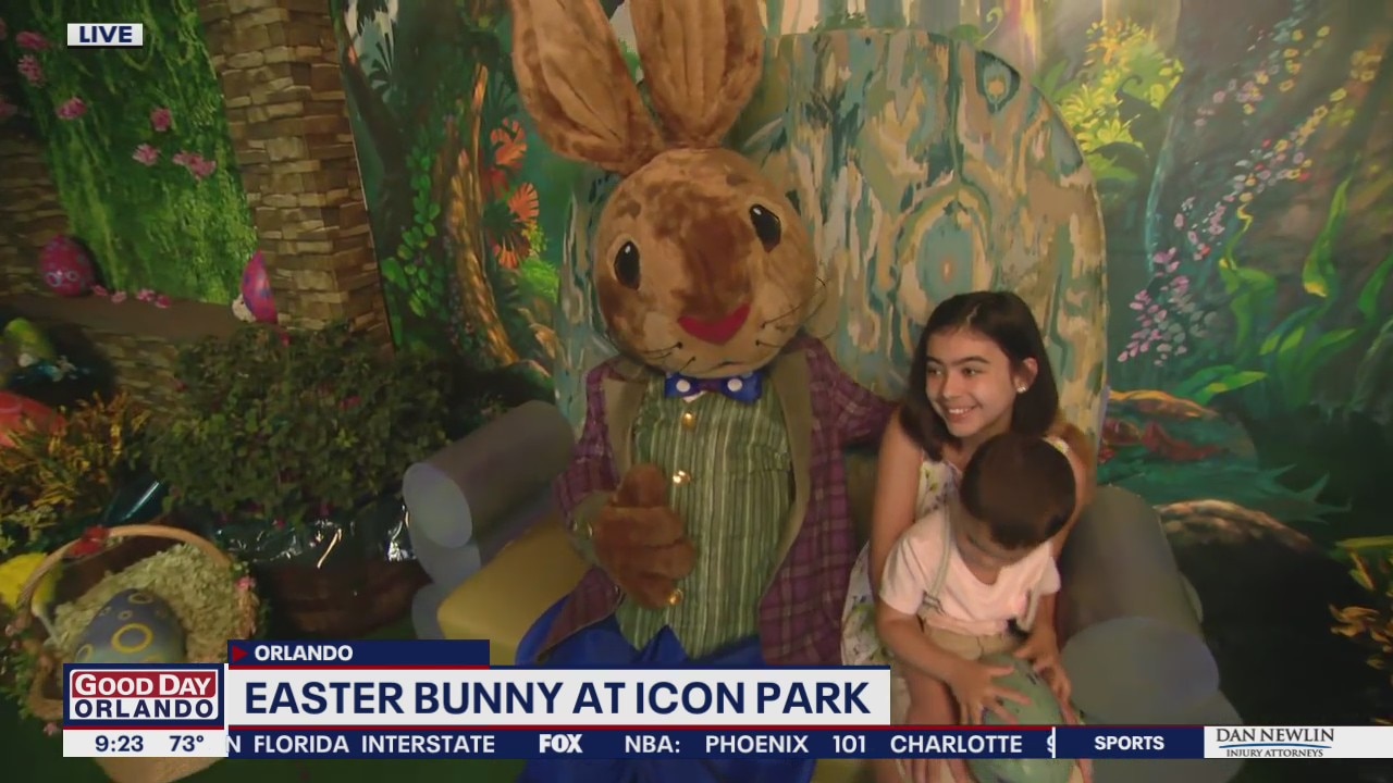 Easter bunny at ICON Park in Orlando | David Martin Live