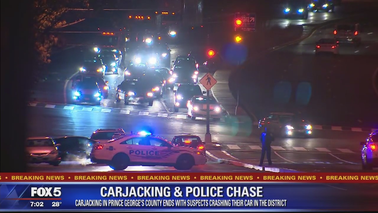 4 in custody after Prince George?s County carjacking ends in DC crash