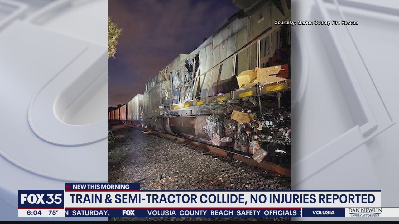 Train and semi-tractor collide in Marion County
