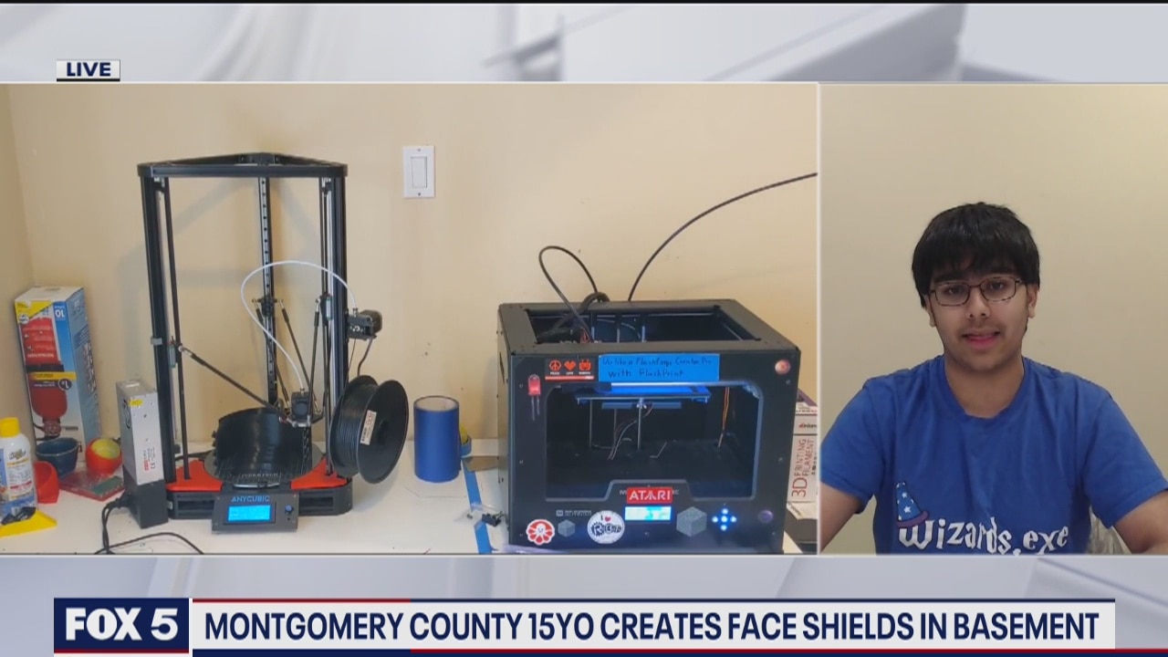 Montgomery County 15-year-old creates face shields in basement