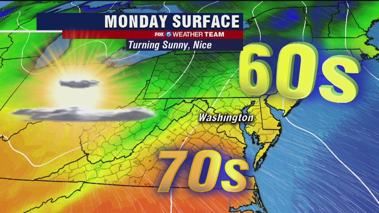 FOX 5 Weather afternoon forecast for Monday, May 4