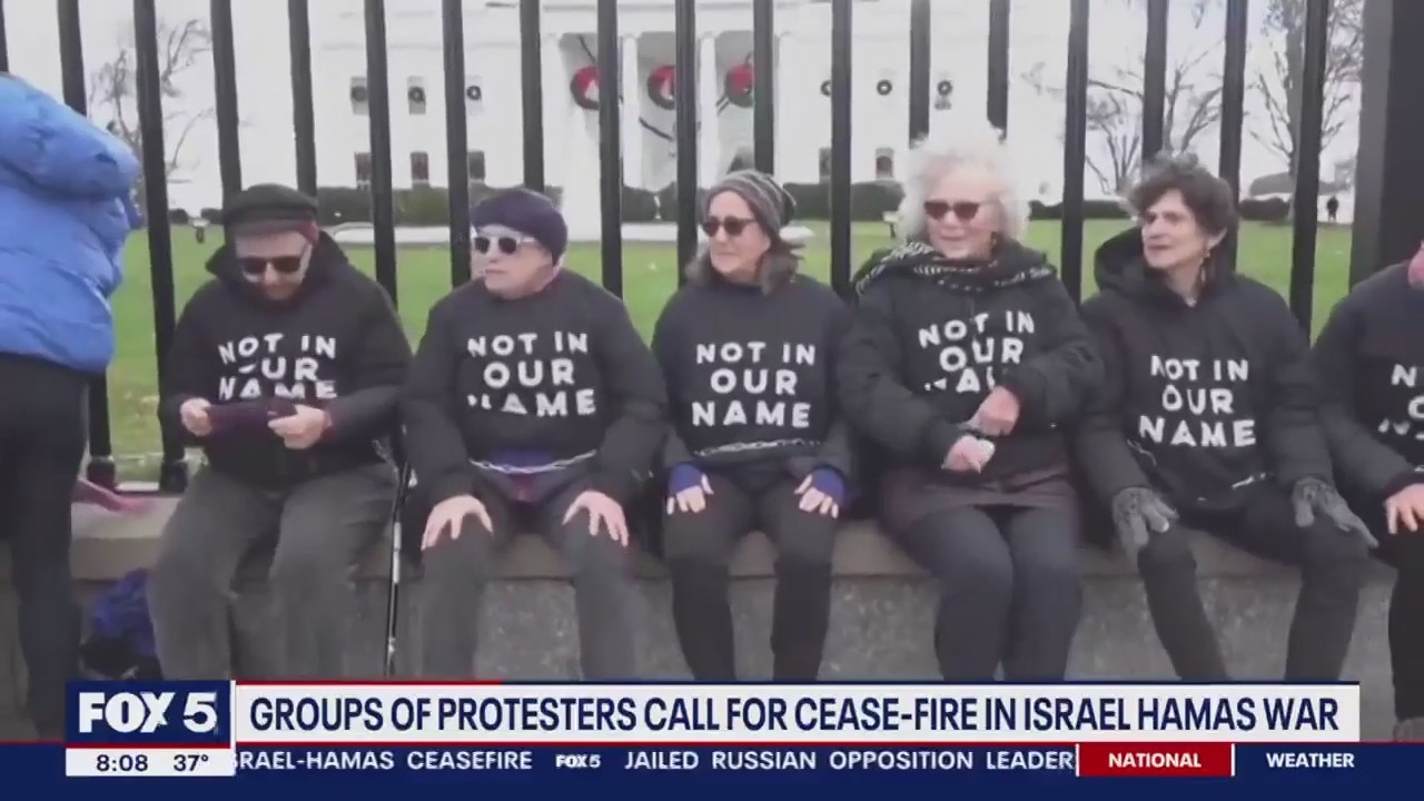 Groups call for cease-fire in Gaza outside White House, Senate Office Building