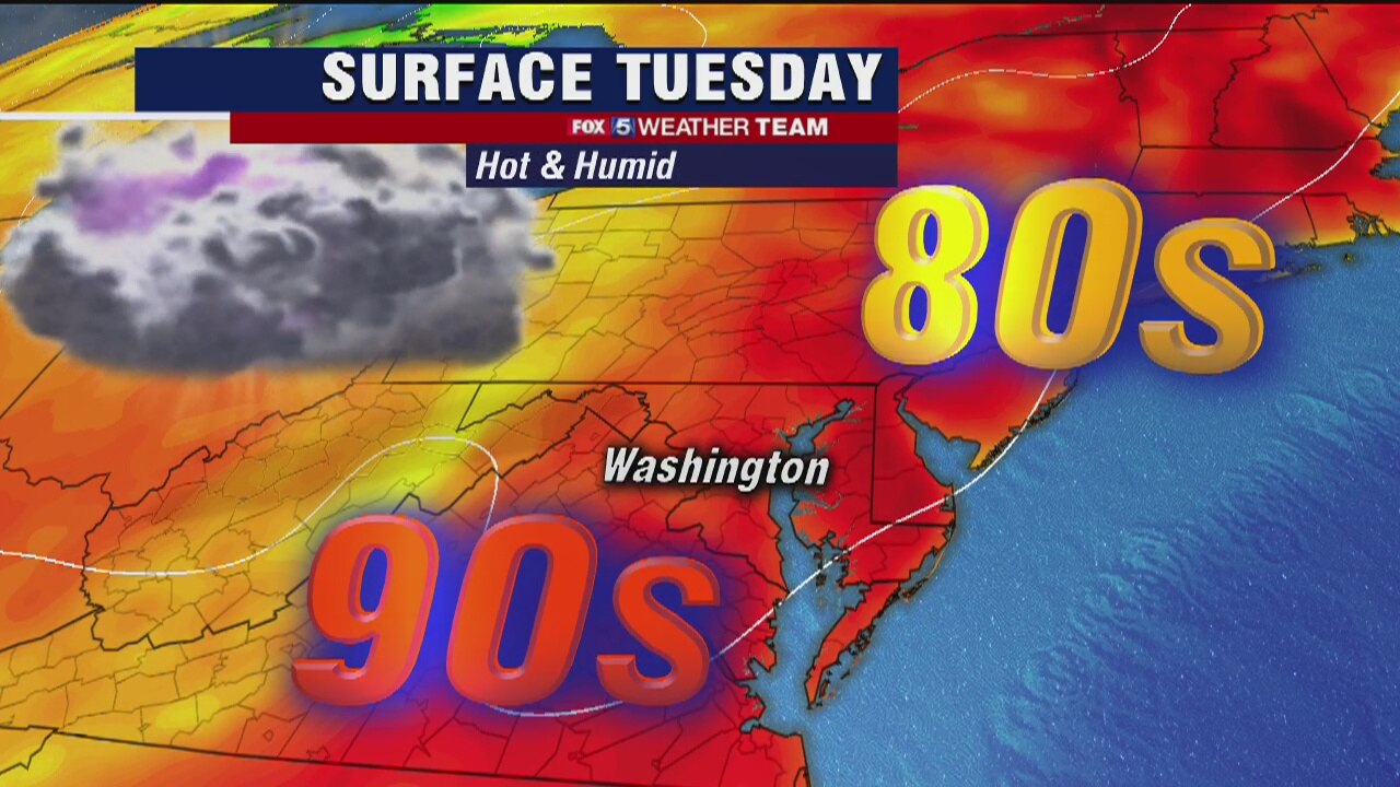 FOX 5 Weather afternoon forecast for Tuesday, June 23