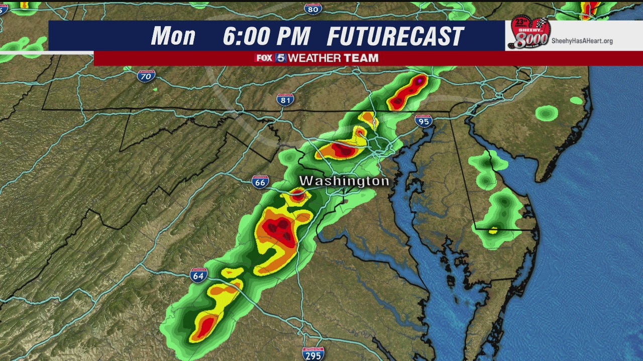 FOX 5 Weather afternoon forecast for Monday, August 17