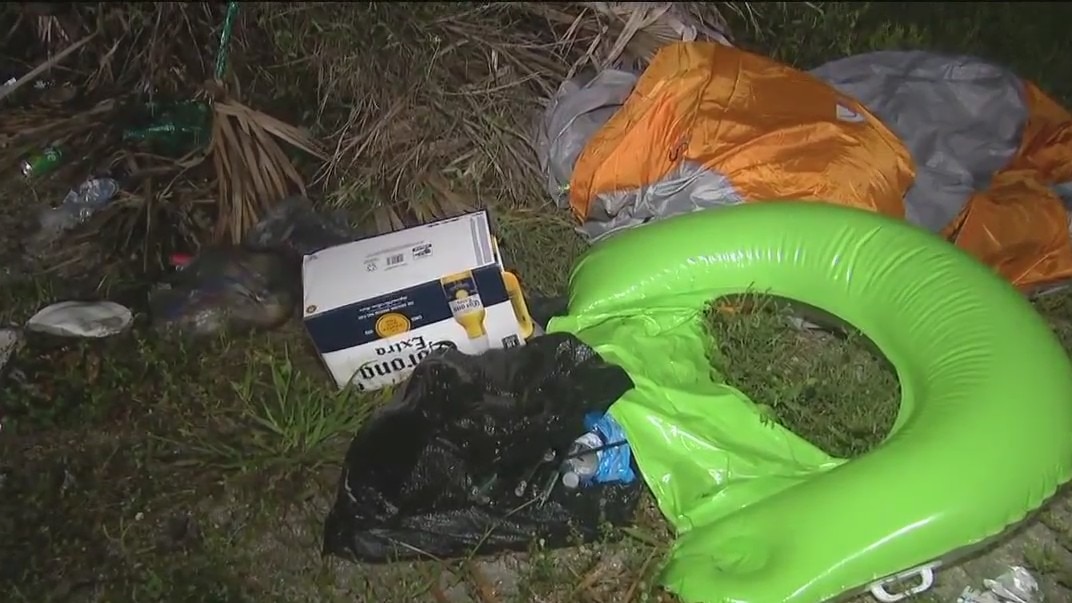 Piles of garbage and trash left after July 4
