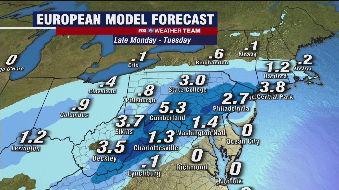 First winter storm of 2021 may threaten parts of DC early next week