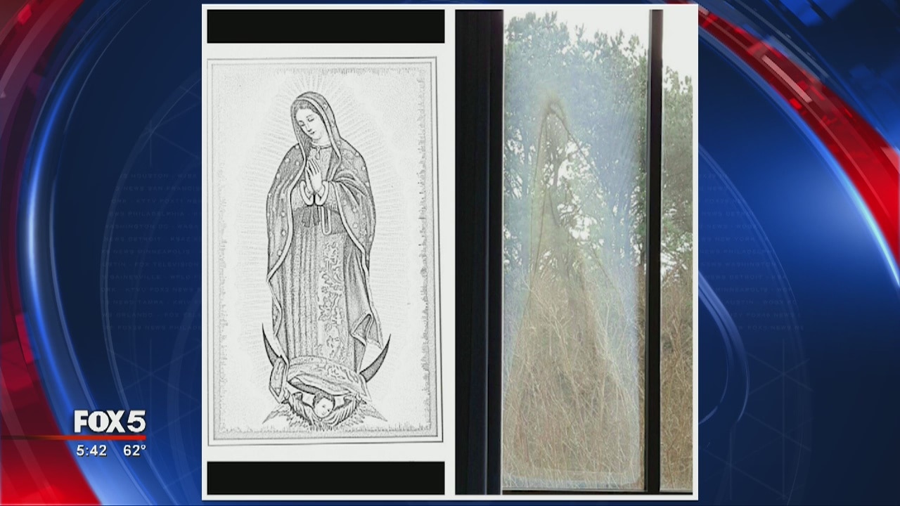 Image of Virgin Mary Appears in Church Window