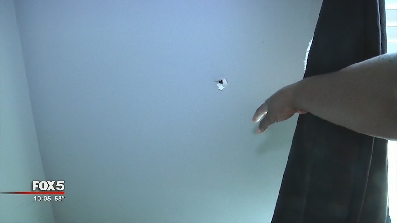 Bullet flies through family bedroom