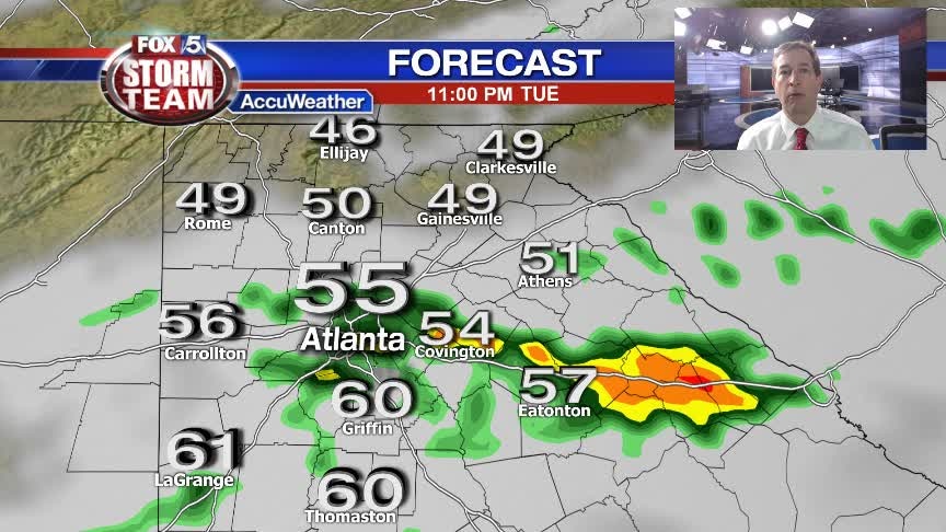 Tuesday early evening forecast
