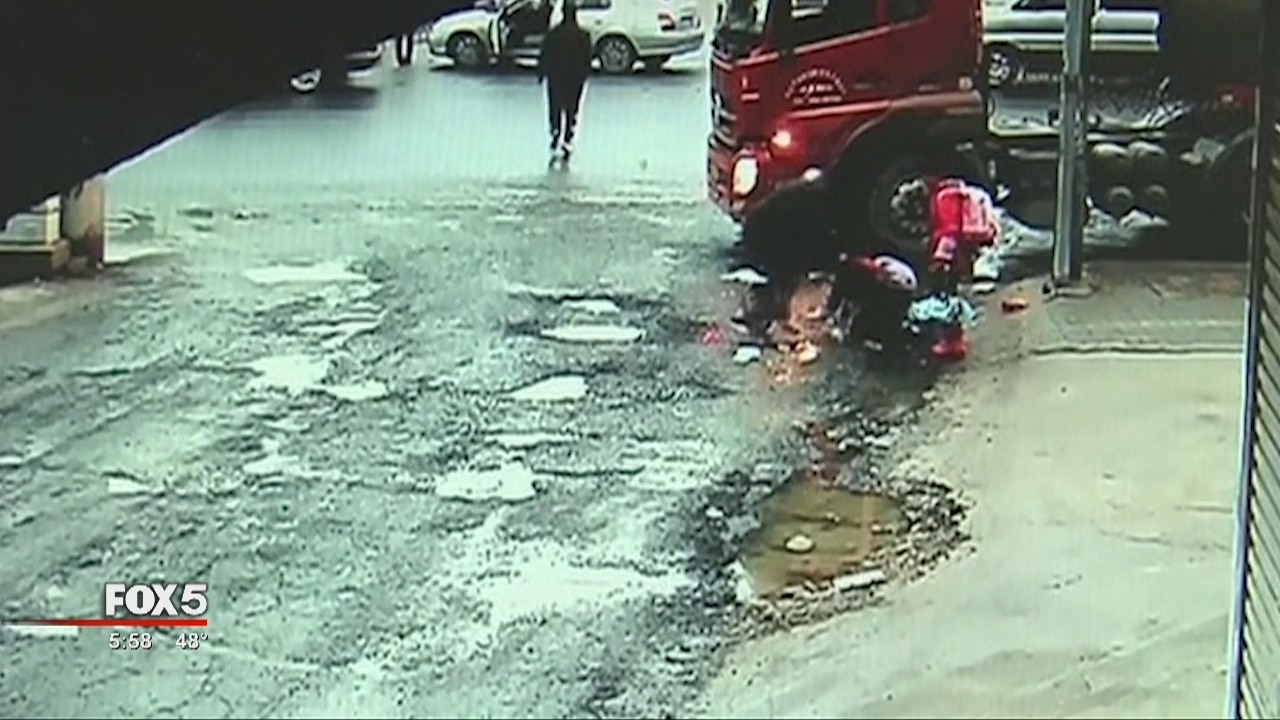 Truck crashes into girls