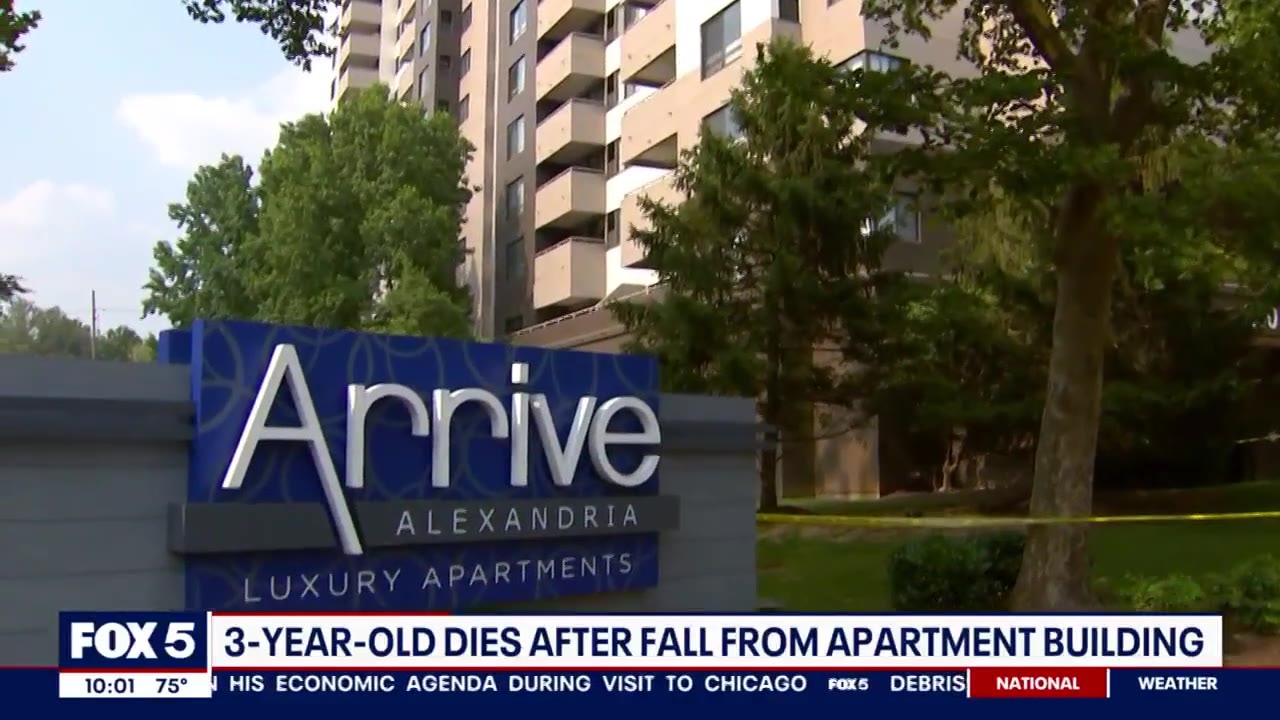 3-year-old dies after fall from apartment building in Alexandria