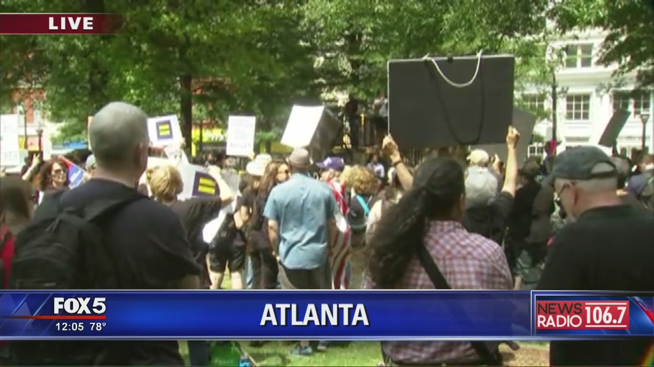 President Trump protest underway