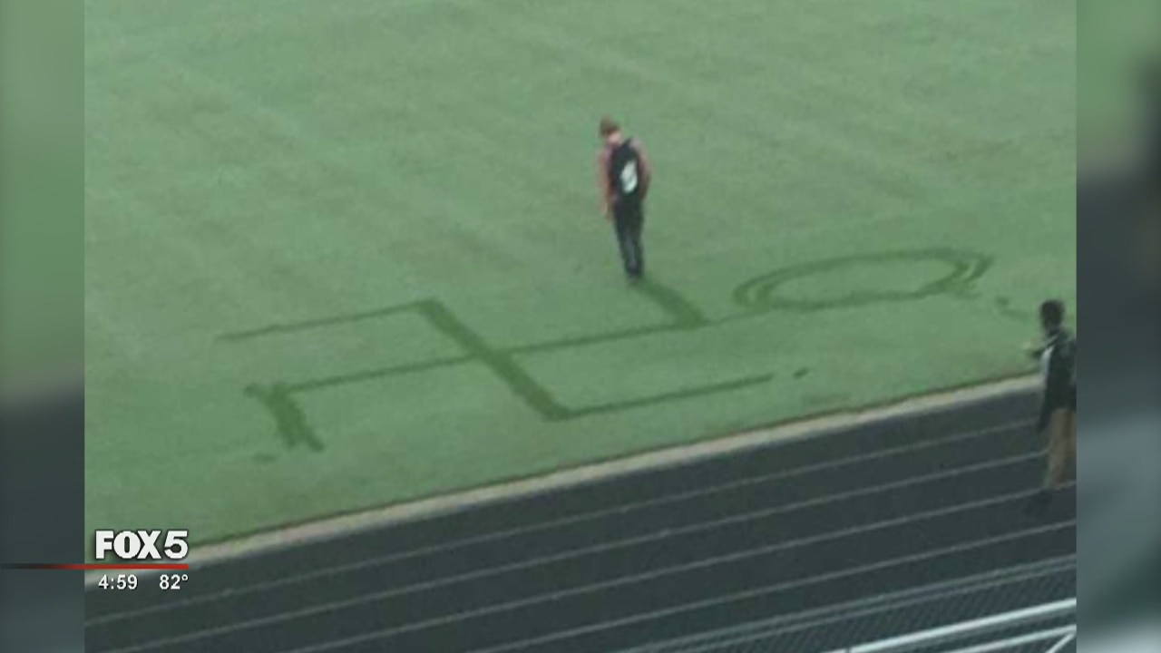 Swastika appears on Grayson High School football field