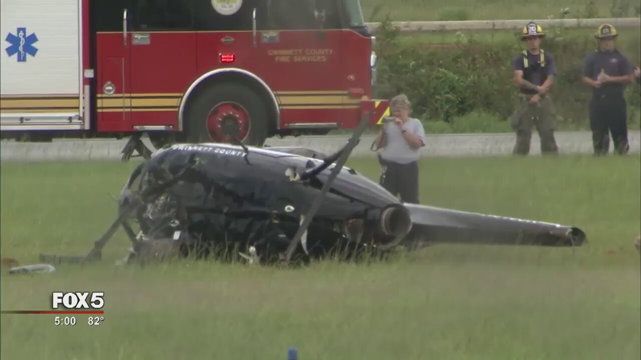 Gwinnett County Police helicopter crashes in Lawrenceville