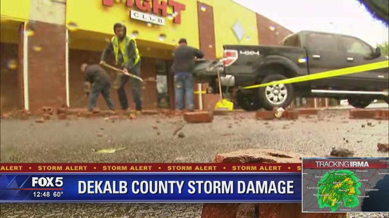 Bricks knocked off DeKalb County building