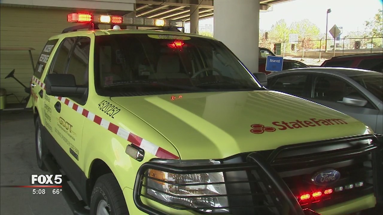 Warning for pedestrians on interstate
