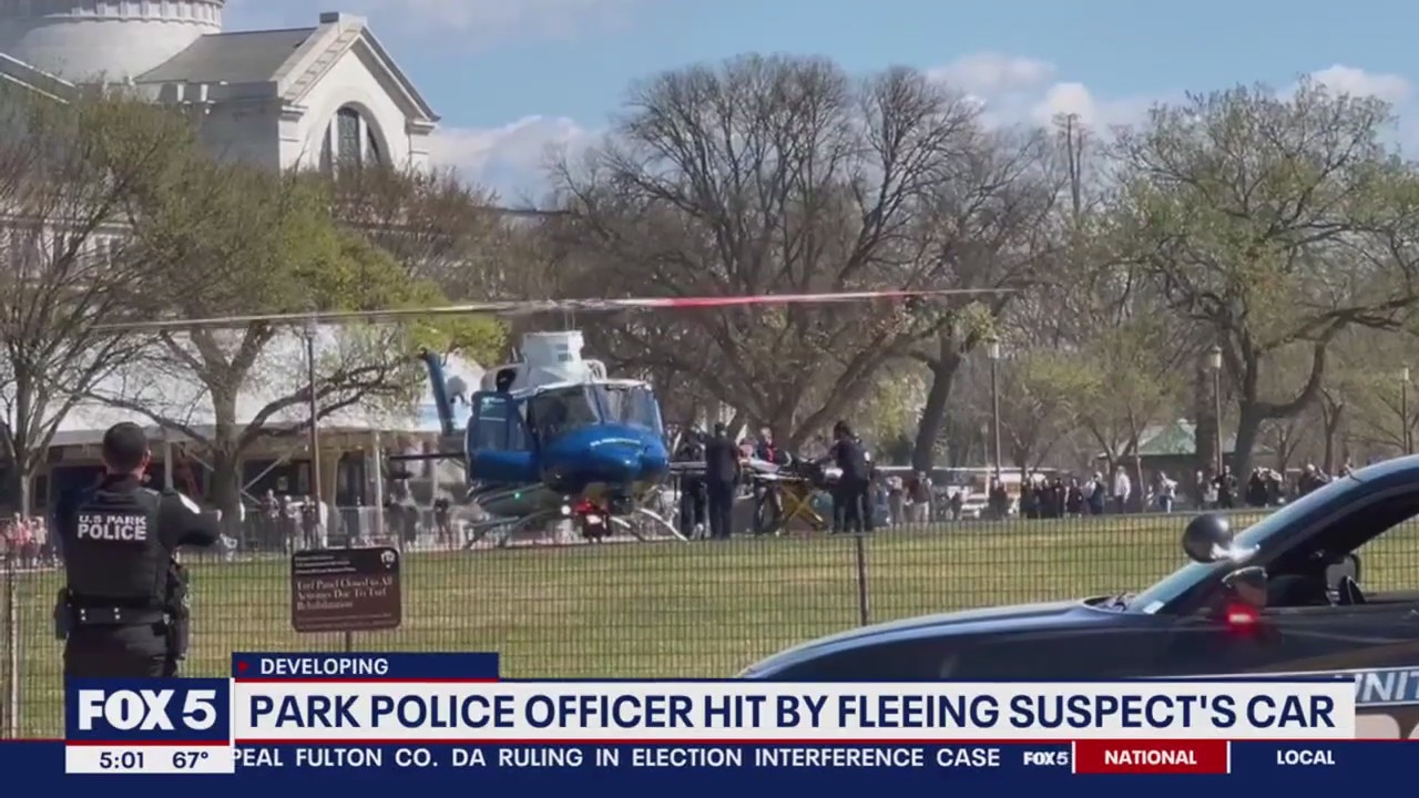 Park Police officer struck by car fleeing traffic stop