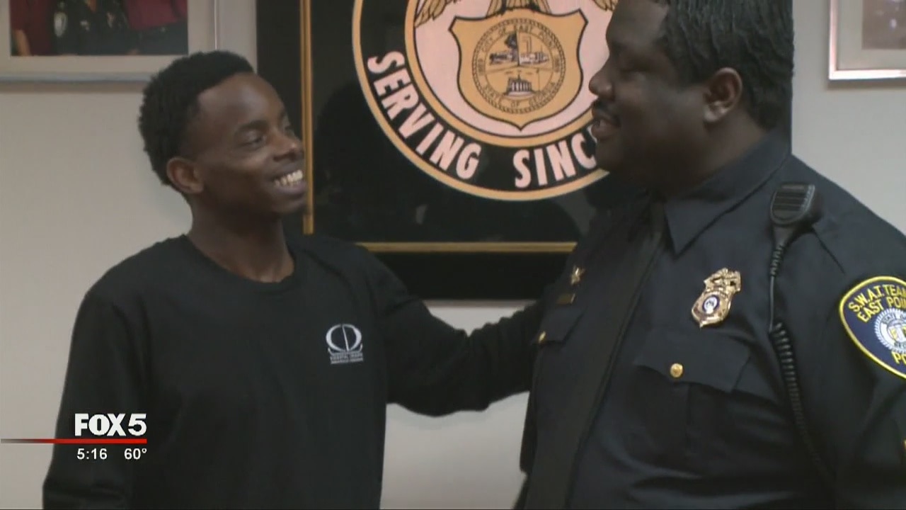 East Point Police officer gets thank you from driver he saved