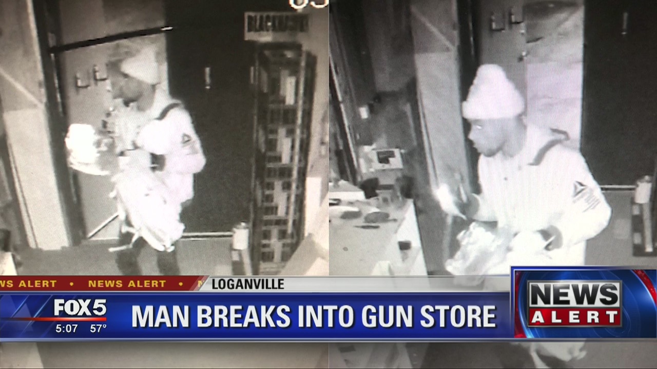 Man breaks into gun store