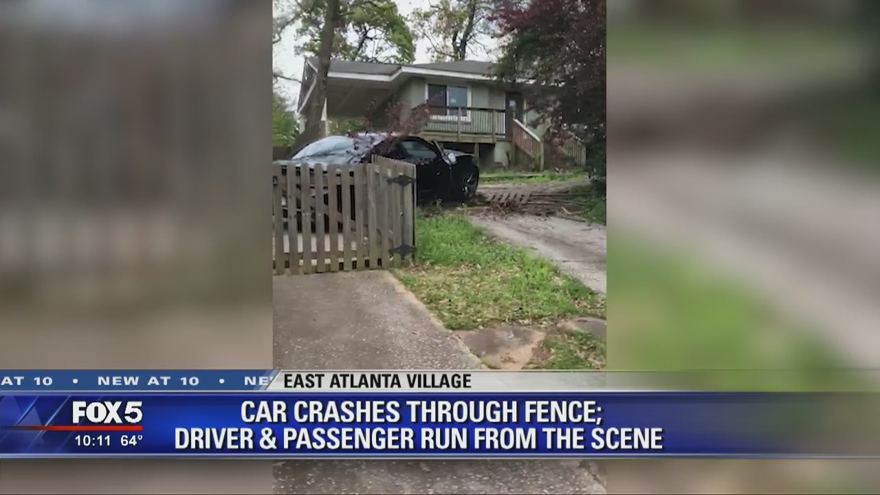 Car crashes through fence | FOX 5 Atlanta