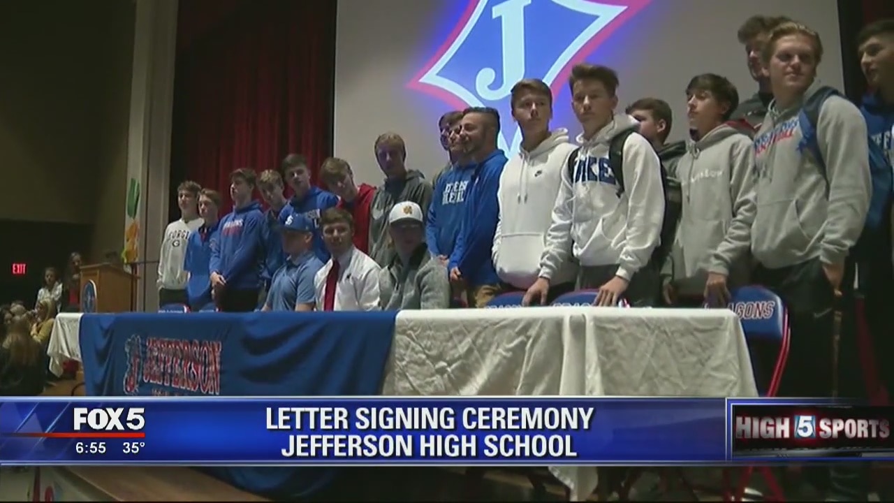 Letter signing ceremony at Jefferson High School