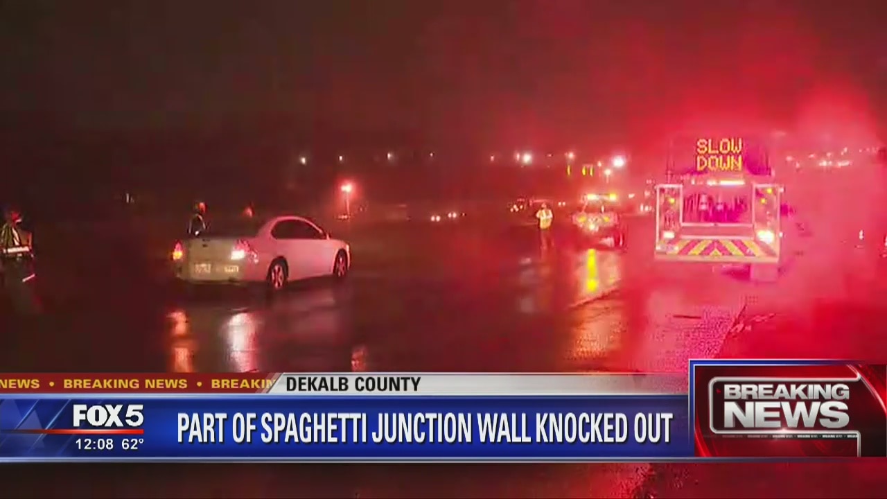 Truck knocks out part of Spaghetti Junction wall