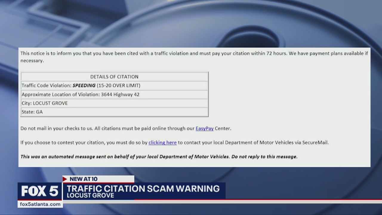 Locust Grove citation scam