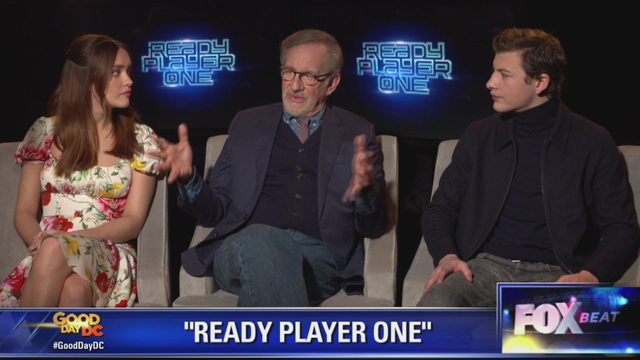 Spielberg and stars of 'Ready Player One'