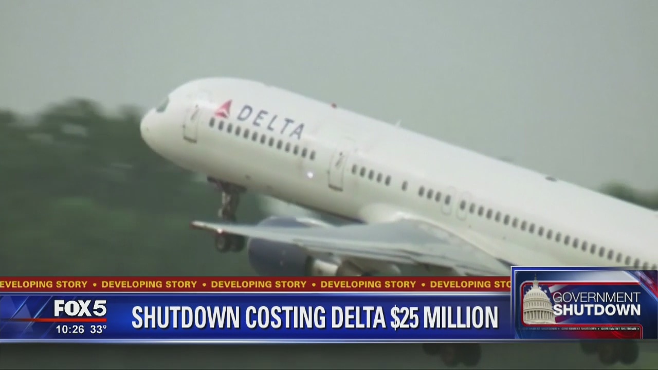 Delta says shutdown cost them $25 million