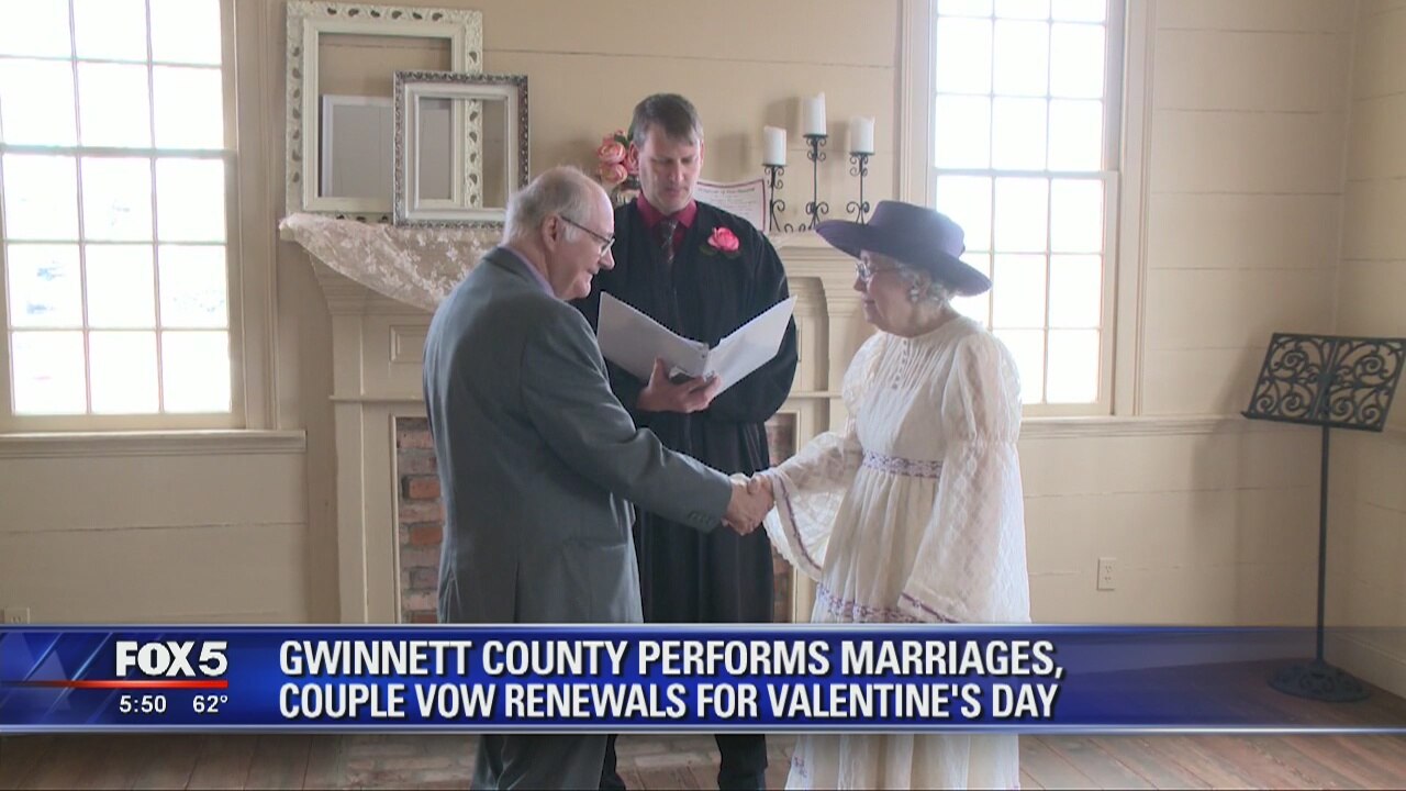 Gwinnett County performs marriages, couple vow renewals for Valentine's Day