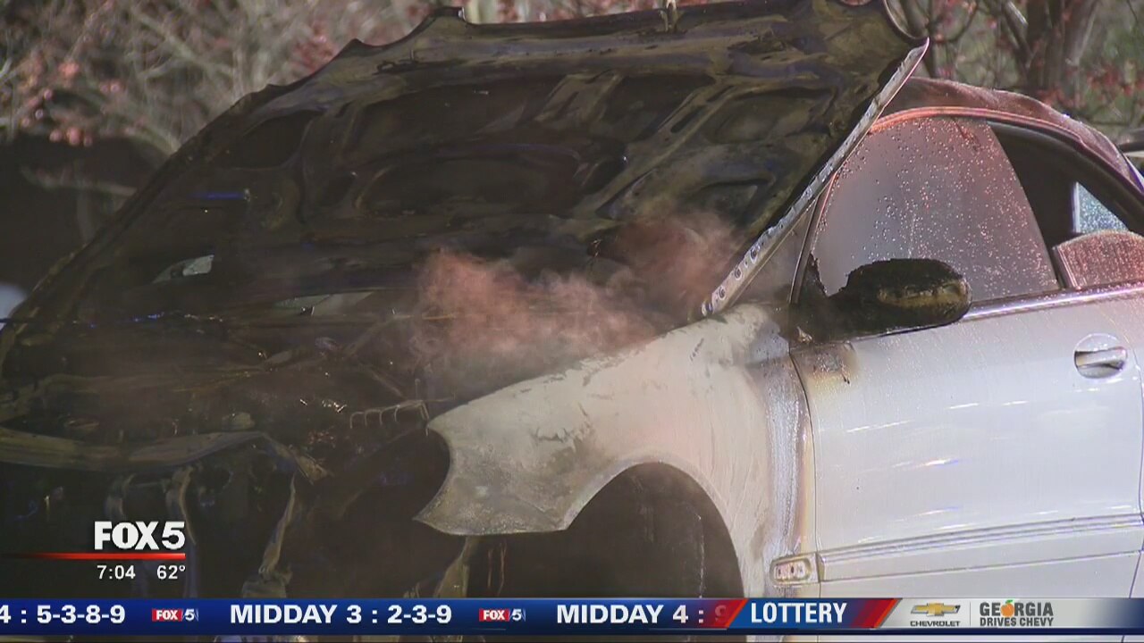 Car bursts into flames after crash