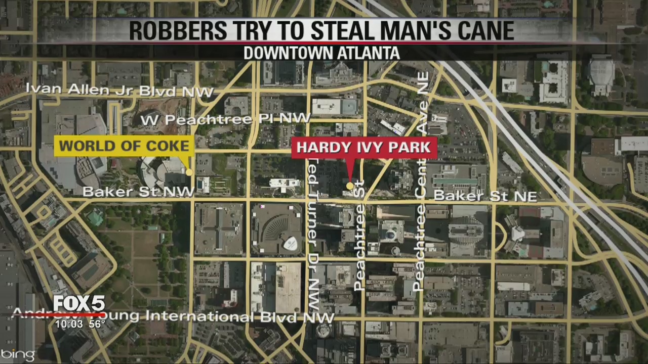 Robbers try to steal man's cane