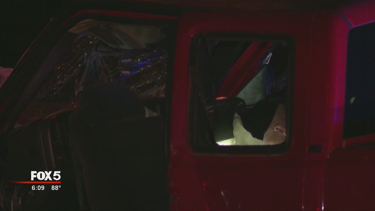 Car crashes after chase