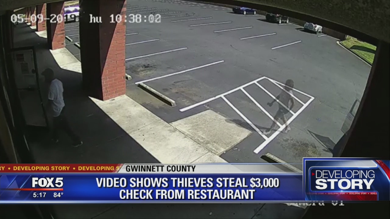Police say video shows thieves stealing $3,000 check from restaurant