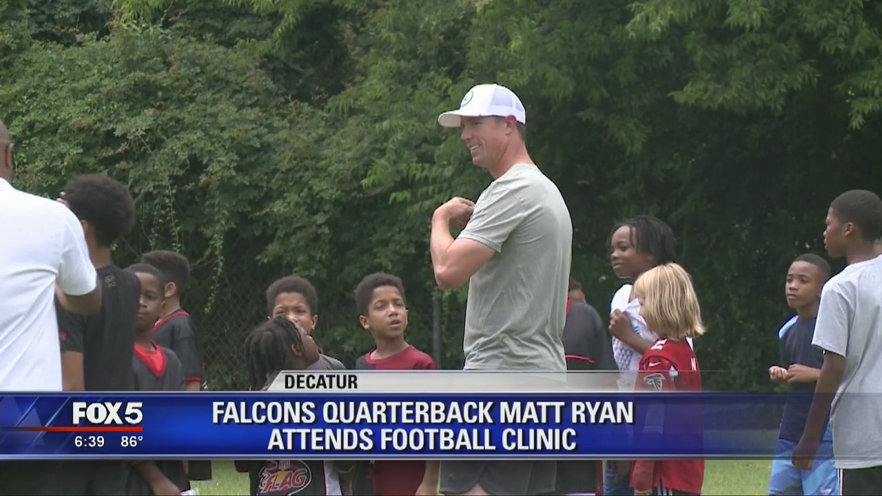 Falcons Quarterback Matt Ryan attends football clinic