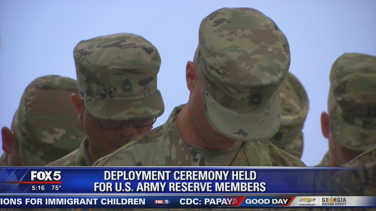 Deployment ceremony for U.S. Army Reserve members
