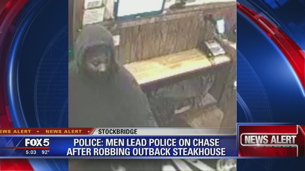 Men lead police on chase after robbing Outback Steakhouse