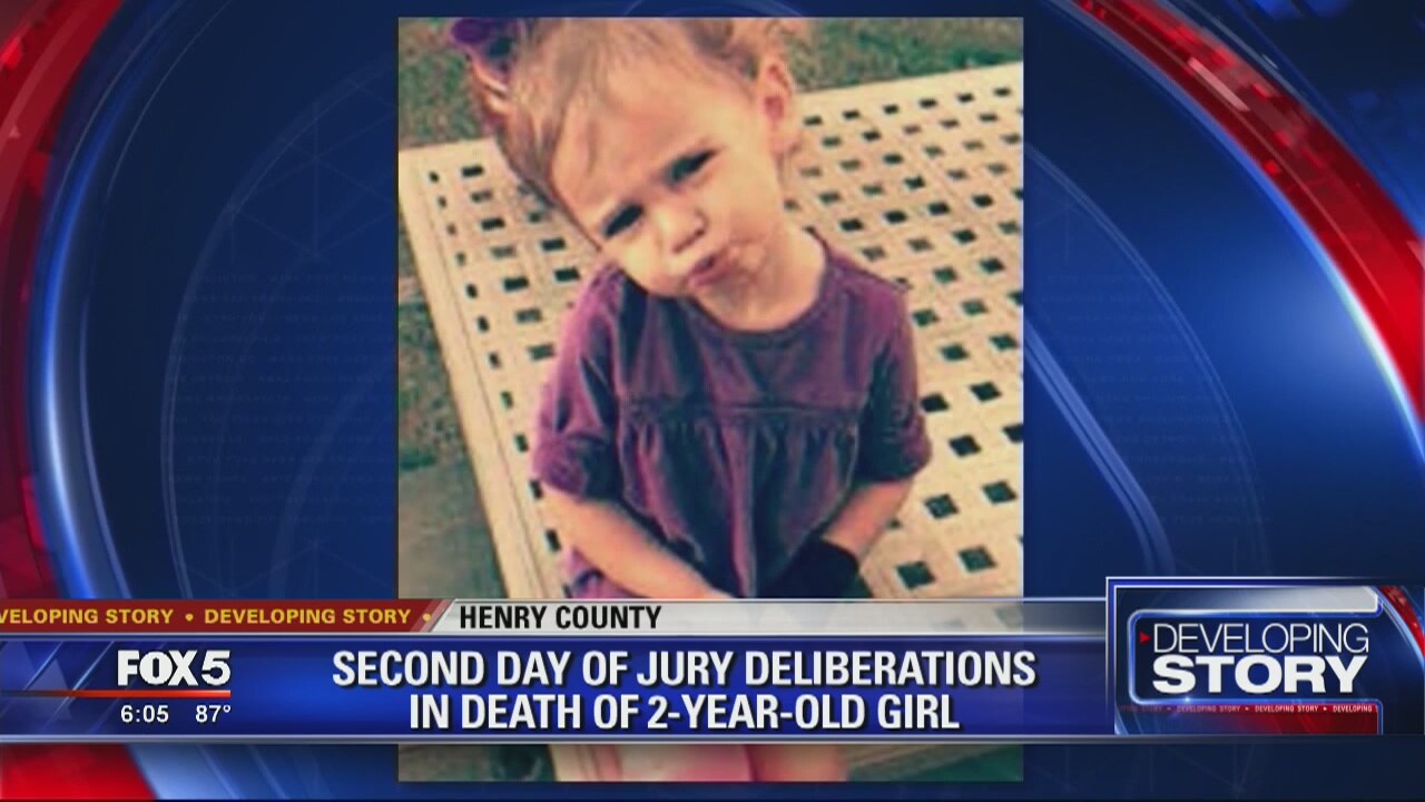2nd day of jury deliberations in death of 2-year-old girl