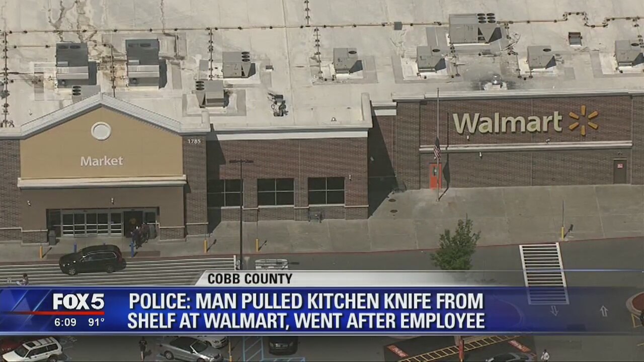 Walmart evacuated after man grabs knife