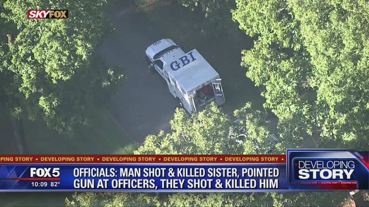 Officials:Man shot, killed sister, pointed gun at officers, then shot and killed him