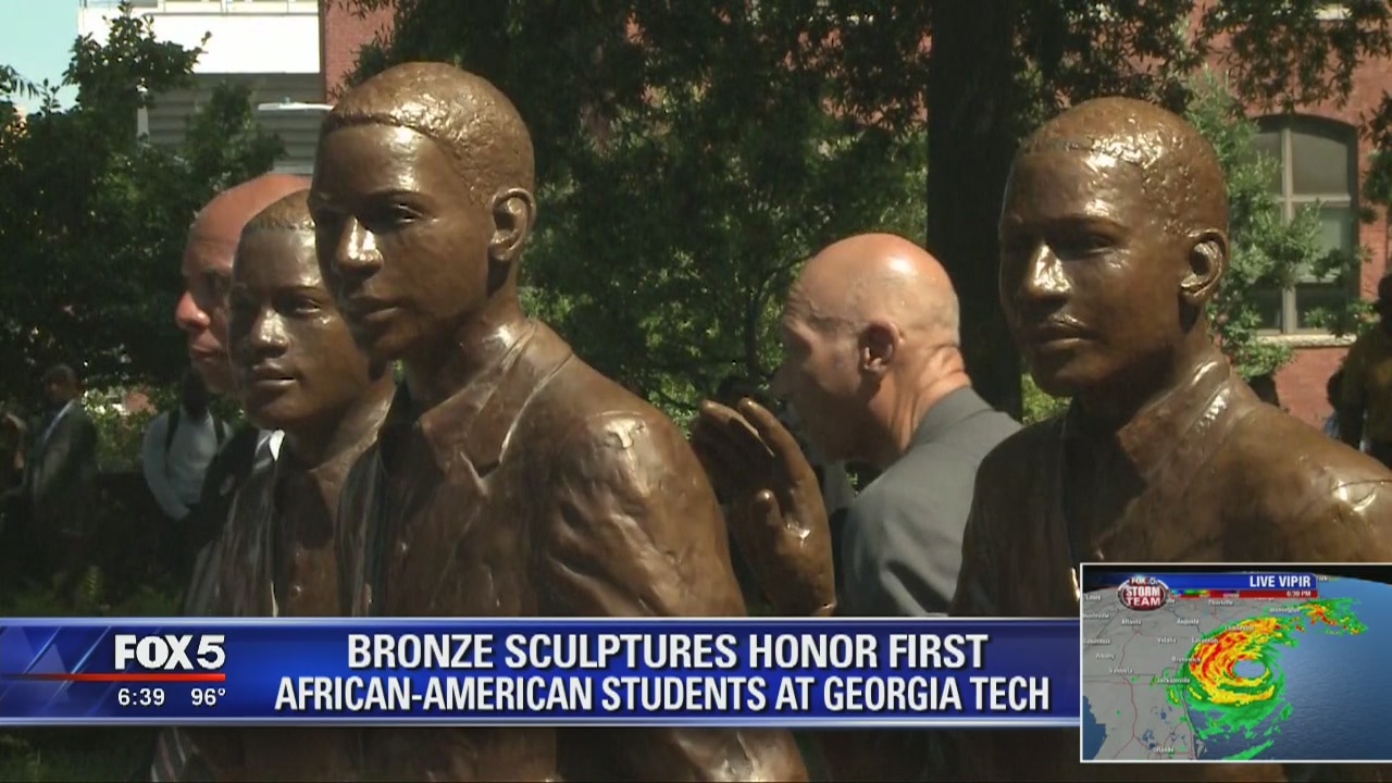 Bronze sculptures honor first African-American students at Georgia Tech