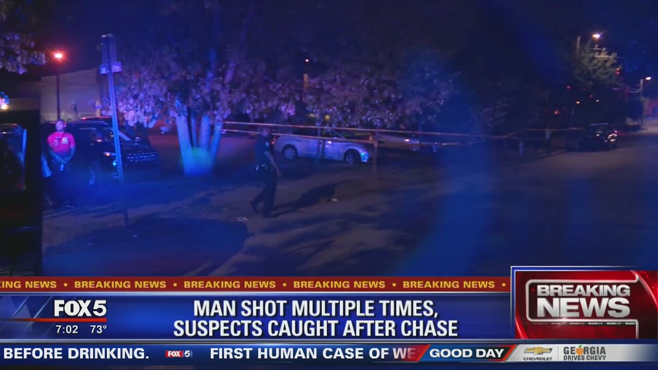 Man shot multiples times, suspects caught after chase
