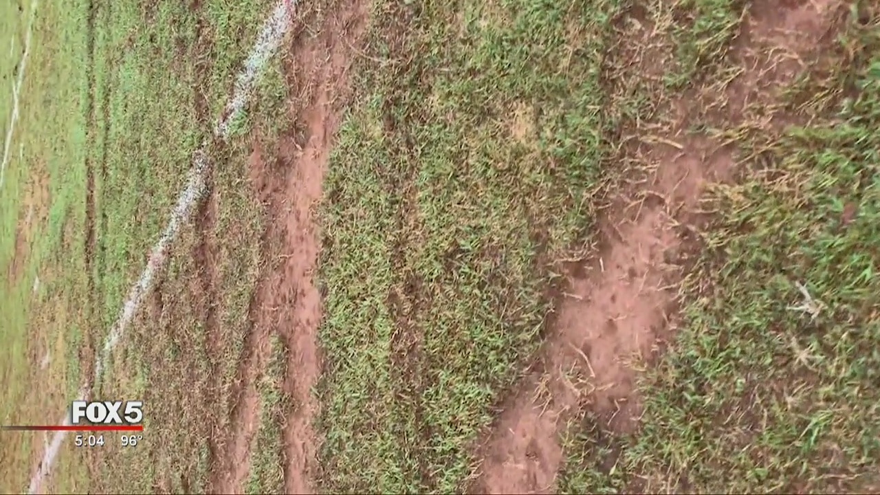 Vandals strike football field